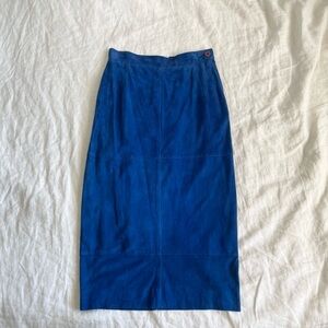 Vintage suede midi pencil skirt